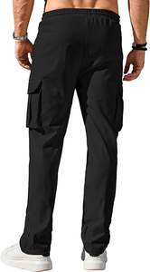 Pantalon de survêtement Cargo 100% coton de qualité supérieure pour homme Ensemble de jogging décontracté taille haute Style léger uni pour l'entraînement et la salle de sport - Product Image 5