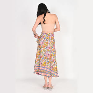 Traditional and Modern Designs Reversible Sari <b>Long</b> Wrap <b>Skirt</b> for Women - Product Image 5