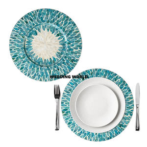 Assiette en bois en métal Forme ronde Fantaisie Designer Ustensiles de cuisine faits à la main Home Ware Assiette en bois en gros - Product Image 4