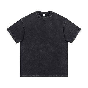 Best Design Men's Heavyweight 100% Cotton T-Shirt High Quality Stone-Washed Custom Plain Boxy Fit Acid-Wash <b>Tshirts</b> in 12 Colors - Product Image 6