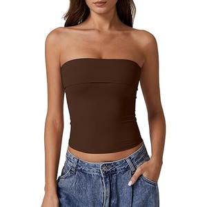 Venta caliente de moda chicas sin mangas Slim Fit Corset 2025 Top camisetas sin mangas para mujeres - Product Image 1