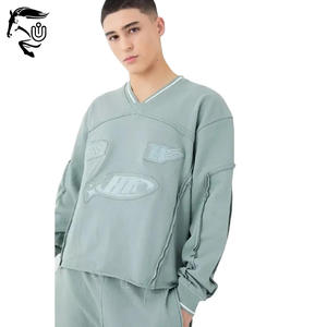 เสื้อสเวตเชิ้ตและกางเกงกีฬากางเกงกีฬาของผู้ชายทรงโอเวอร์ไซส์แบบดีไซน์ตามสั่งปักลาย - Product Image 3