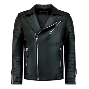 Alta calidad Casual Streetwear Hip Hop chaqueta de cuero a prueba de viento hombre chaqueta de cuero para hombres elegante chaqueta de cuero negro - Product Image 3