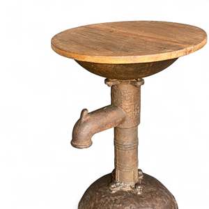 Industrial Design Iron and Wooden FTD <b>Stool</b> for Home Office Use - Product Image 3