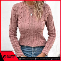 Pull en tricot ample pour femme, qualité supérieure, décontracté, automne-hiver, respirant, col en V, couleurs personnalisées, vente en gros