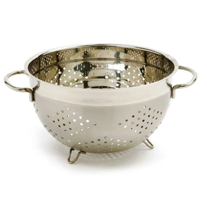 Passoire en acier inoxydable à bord renforcé, écologique, robuste et durable, avec des bords qui garantissent une prise en main sécurisée, utilisation sans déversement, restaurant, maison - Product Image 1