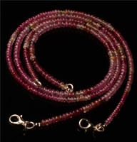 Vintage Natürliche Rosa Saphir Rondell-Perlen Edelstein-Strang-Halskette 3,5mm Größe Vergoldet Unisex für Partys Christlich
