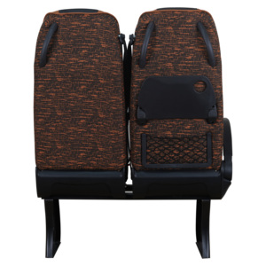 Asiento de pasajero para vehículo comercial Minibus, con reposabrazos, bandeja de comida, red para revistas, cinturón de seguridad con mango de agarre trasero - Product Image 4