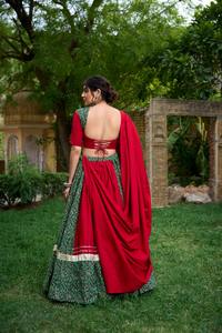 Dernier Designer Pur Coton Imprimé Miroir Travail Lehenga Choli Par Fab Zone - Product Image 3