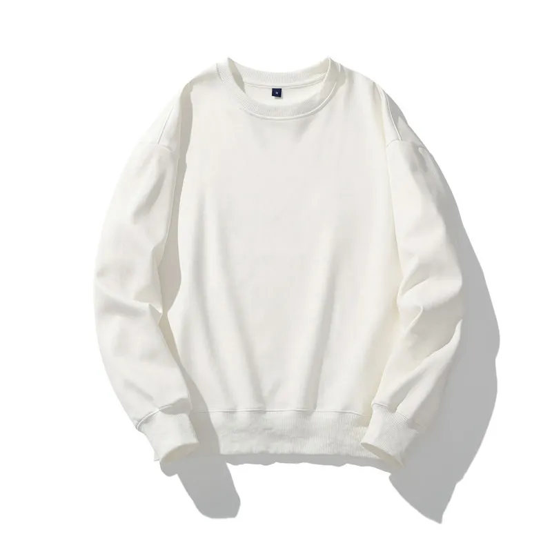 High Quality OEM Pullover Plain Dyed Plush Blank Jogger White Crewneck Cotton Custom hoodie crew neck Sweatshirt For whym Hoodie