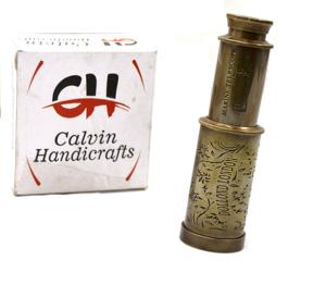 Mini telescopio náutico de estilo victoriano antiguo náutico, catalejo pirata de latón con impresión de huecograbado, telescopio de latón grabado - Product Image 2