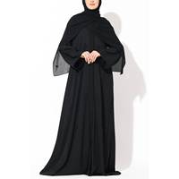 Luxe noir femmes modeste Maxi robe 2025 élégant pétales Abaya Sequin perlé prière musulman traditionnel tenue tunique gilet