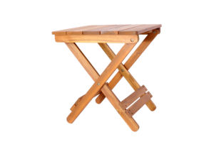 Table d'appoint pour salle à manger et salon en plein air avec cadre en bois d'acacia durable, design moderne pliable et rangement pratique - Product Image 5