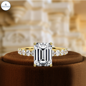 แหวนหมั้นเพชรเม็ดเดี่ยวทรงบริลเลียนท์ 1 กะรัต ผลิตในห้องปฏิบัติการ พร้อมแหวนทองคำแท้ 14k ดีไซน์พิเศษ รับรองโดย IGI สำหรับแหวนแต่งงาน - Product Image 1