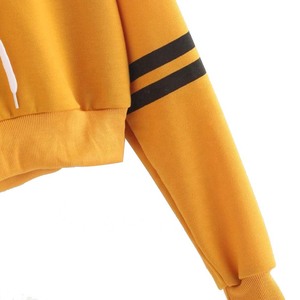 Alta calidad nueva llegada algodón mujeres Crop Top Hoodie 100% algodón ropa Casual moda Crop Hoodies último diseño personalizado - Product Image 3