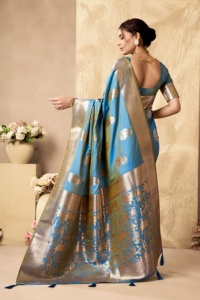 Designer Pure Weaving Silk Saree with Zari Weaving Traditional Indian & Pakistani <b>Wedding</b> Party Wear for <b>Women</b> - Product Image 2