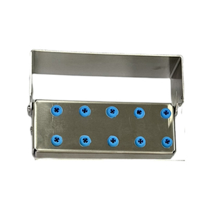 Autoclavable 10-Hole Bur Stand Caja de fresas dentales de acero inoxidable - Product Image 1