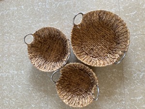 ตะกร้าของขวัญเปล่าตะกร้าแฮนด์เมดสานหญ้าทะเลผักตบชวาตะกร้าเก็บ - Product Image 2