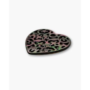Adorno de Joyería con Filigrana de Corazón y Madreperla Negra - Product Image 2