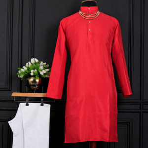 Premium Ethnic Cotton Kurta for Adults Indian & Pakistani Style <b>Silk</b> Jequard Designed for Weddings & Festivals Various Occasions - Product Image 1