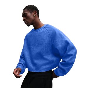 Sweat-shirt à col rond vintage lourd 100% polyester à manches raglan surdimensionnées à manches longues pour homme, pull d'hiver - Product Image 6