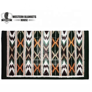 2024 tapis de selle de cheval personnalisé de luxe profilé Ranch Dressage laine feutre de coton multicolore cuir occidental polycoton Logo taille - Product Image 5