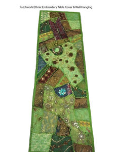 Handmade Traditional Indian Cotton <b>Table</b> <b>Cover</b> with Hand Embroidery for <b>Dining</b> Living Room Beautifully Patterned Indian Design - Product Image 6