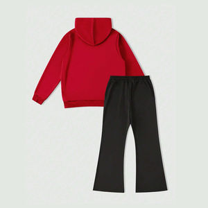 Sweat-shirt à capuche imprimé DTG personnalisé pour hommes et pantalon évasé survêtement décontracté 2 pièces à la mode - Product Image 2