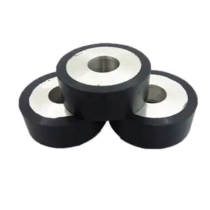 High Quality Custom Durable Elastic Rubber Covered Wheel Bearing Casters Grinding Rubber Wheels Bonded Aluminum Core