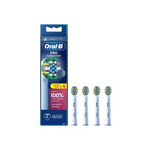 Oral-B Pro Floss Action Tête de brosse à dents électrique 4 Brosse à dents blanche Interdentaire en forme de X pour plaque plus profonde Ménage moyen - Product Image 1
