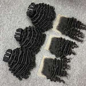 ผมต่อแบบลอนคลื่นลึกสไตล์กัมพูชาสำหรับผู้หญิงผิวดำผมตรง - Product Image 4