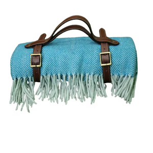 Sweat à capuche en molleton à chevrons turquoise de haute qualité Couverture pour bébé en coton doux avec logo personnalisé Utilisation du lit d'hiver Prix d'usine - Product Image 6