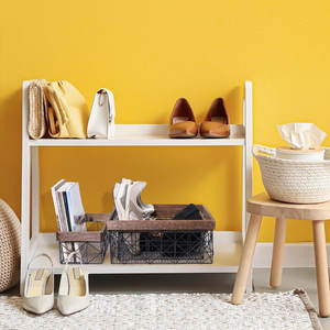 Gourmet Basics Panier de rangement en métal noir à 2 niveaux avec porte-pots à épices pour le garde-manger de la cuisine - Product Image 1