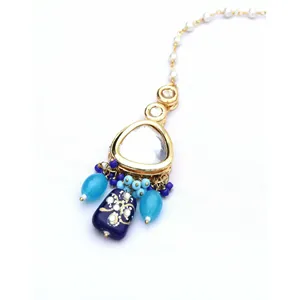 Ensemble de collier luxueux serti de perles Kundan, plaqué or 24 carats, bijoux fins, style vintage - Product Image 4