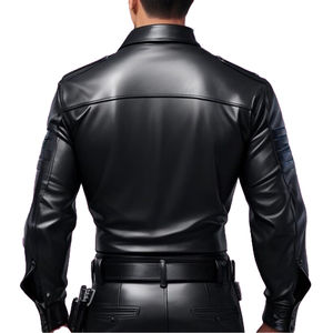 2025 hiver saison léger en gros de haute qualité hommes en cuir de mouton véritable à manches longues Stand robe formelle chemise classique - Product Image 2