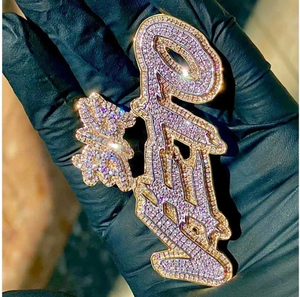 จี้เพชรโมอิสแท้14K ทรงกลม2.30Ct ชุบสีเหลืองทองสั่งทำได้ตามต้องการ - Product Image 2