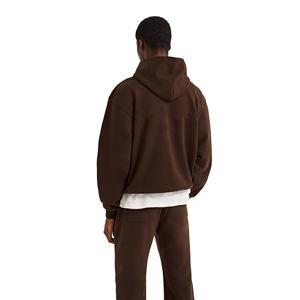 2025 personalizado 500 Gsm Terry suéter de gran tamaño con capucha cuerdas estilo Casual con capucha enzima lavado tinte sólido tejido otoño - Product Image 5