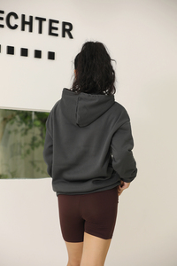 Prix de gros 100% haute qualité recadrée femmes sweat à capuche léger tricoté tissu décontracté haut court à capuche imprimé Techniques hiver - Product Image 6