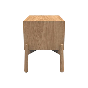 Mesita de noche moderna de madera de teca maciza con puerta de mimbre de ratán, acabado natural, para uso en dormitorios interiores, para hoteles. - Product Image 6