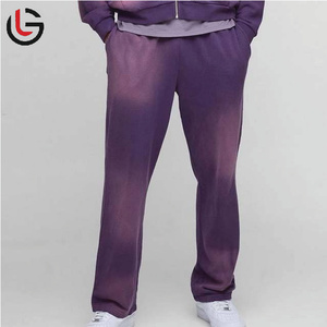 Chándales de gimnasio de lavado ácido con logotipo personalizado, traje de correr de dos piezas de algodón 100% vintage con cuello con capucha, ropa de calle para invierno - Product Image 4