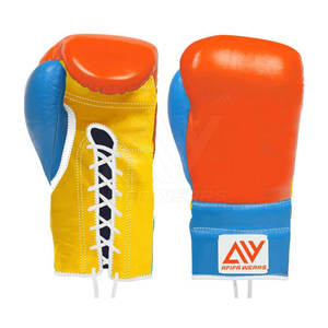 Venta al por mayor de guantes de boxeo de cuero ajustable personalizado con cordones ropa deportiva para el boxeo - Product Image 1