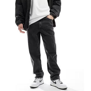 Pantalones de mezclilla de algodón 100% de talla grande, sueltos apilados, lavados a la piedra, verano, borde crudo, calle alta, estilo Hip-Hop, bolsillos múltiples - Product Image 1