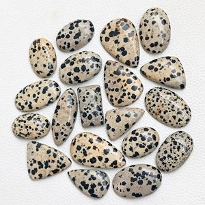 2025 guijarros de jaspe dálmata Natural de lujo, piedras preciosas sueltas de corte ovalado pulido para joyería, lote de piedras preciosas de jaspe dálmata - Product Image 3