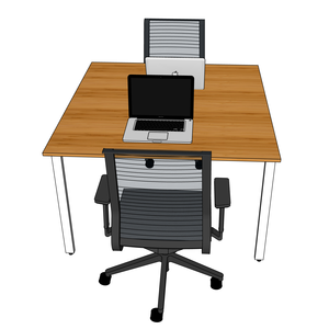 โต๊ะกลุ่มร่วมสมัย 2 ชิ้น รุ่น AtonBamboo ขนาด 120x120 ซม. ขาเหล็กประกอบสำเร็จ - Product Image 2