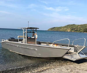 Embarcación de Aluminio para Transporte de Carga, 7.9m*2.45m, Consola Central, Remolcable, con Rampa de Carga - Product Image 2