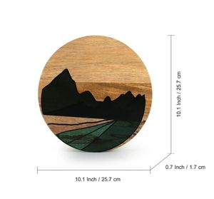 Placa de pared decorativa para retiro de montaña, madera de mango colgante, decoración de pared de madera hecha a mano, diseño redondo artístico para granja - Product Image 3