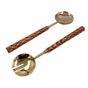 Nouvelle arrivée en acier inoxydable cuillère à salade fourchette serveurs haut conception fête d'anniversaire serveur accessoires - Product Image 5