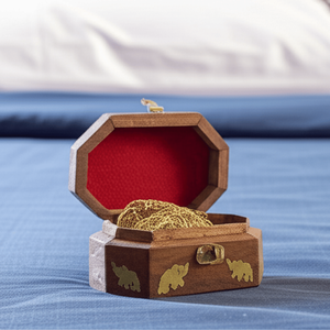 Luxurious Handcrafted Elephant Inlay Wooden Jewellery <b>Box</b> Rectangle and <b>Heart</b> <b>Shape</b> with PC Metal Inlay for Storing Jewelry - Product Image 5