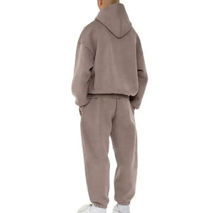 Ensemble survêtement vintage délavé à l'acide personnalisé pour hommes, streetwear, sweat-shirt et pantalon de survêtement patchwork délavé - Product Image 6