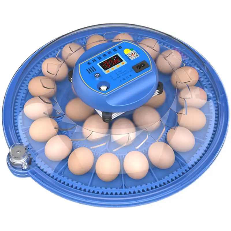 Çift güç kapasitesi 52 yumurta otomatik kuluçka makinesi kuluçka makinesi ayarlanabilir tepsi aralığı 360 dönüm, 2 saat zaman LED Tester